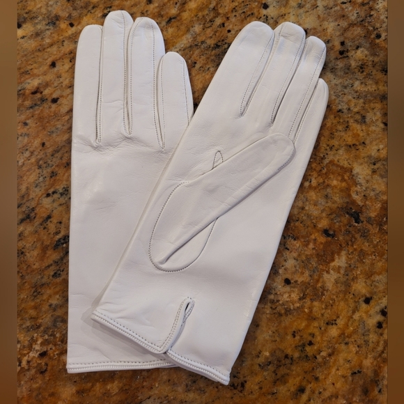 White leather gloves size 7.5 Fratelli Orsini - Picture 1 of 5